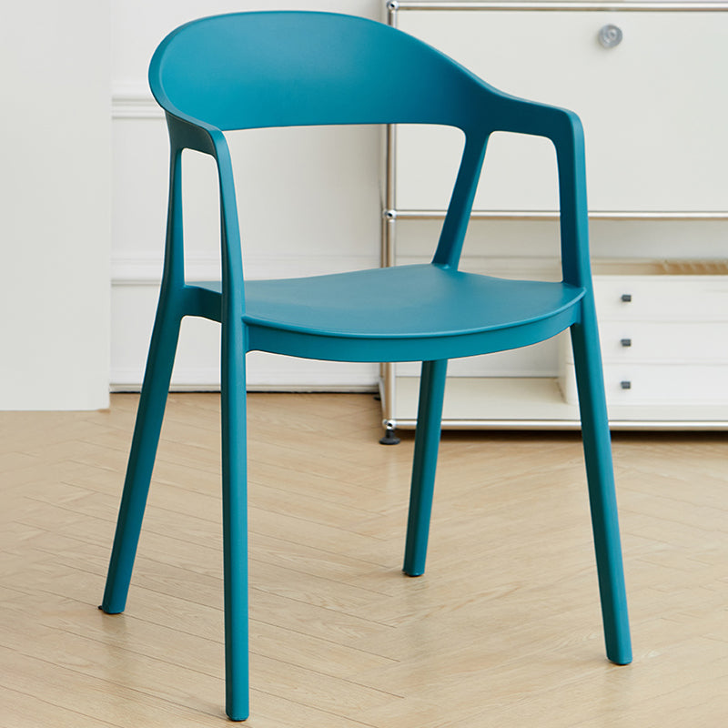 Nordic Style Matte Finish Plastic Armless Dining Chair for Home