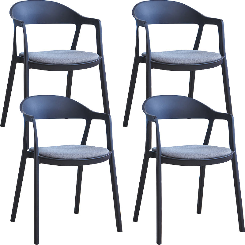 Nordic Style Matte Finish Plastic Armless Dining Chair for Home