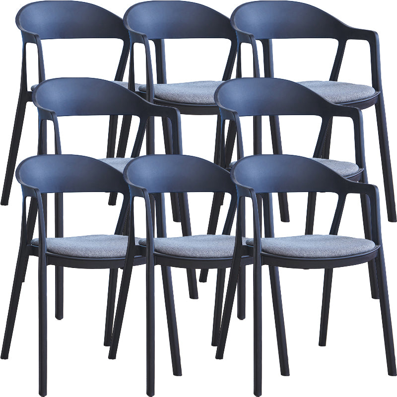 Nordic Style Matte Finish Plastic Armless Dining Chair for Home