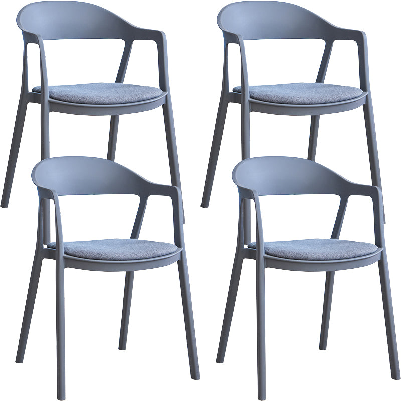 Nordic Style Matte Finish Plastic Armless Dining Chair for Home