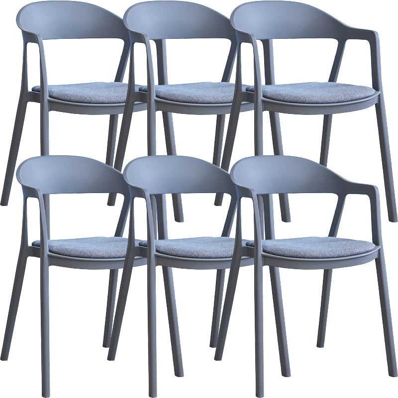 Nordic Style Matte Finish Plastic Armless Dining Chair for Home