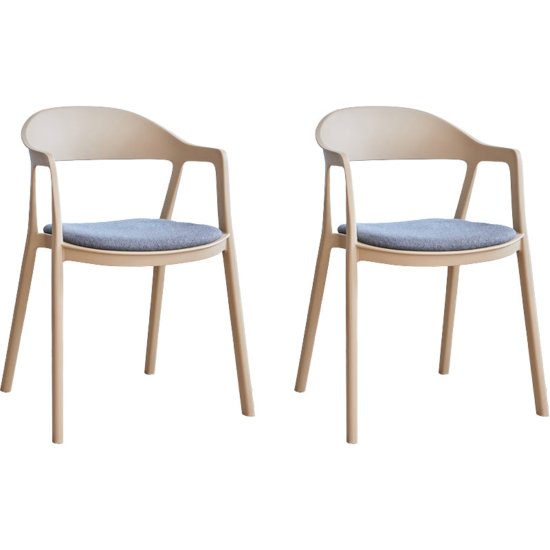 Nordic Style Matte Finish Plastic Armless Dining Chair for Home