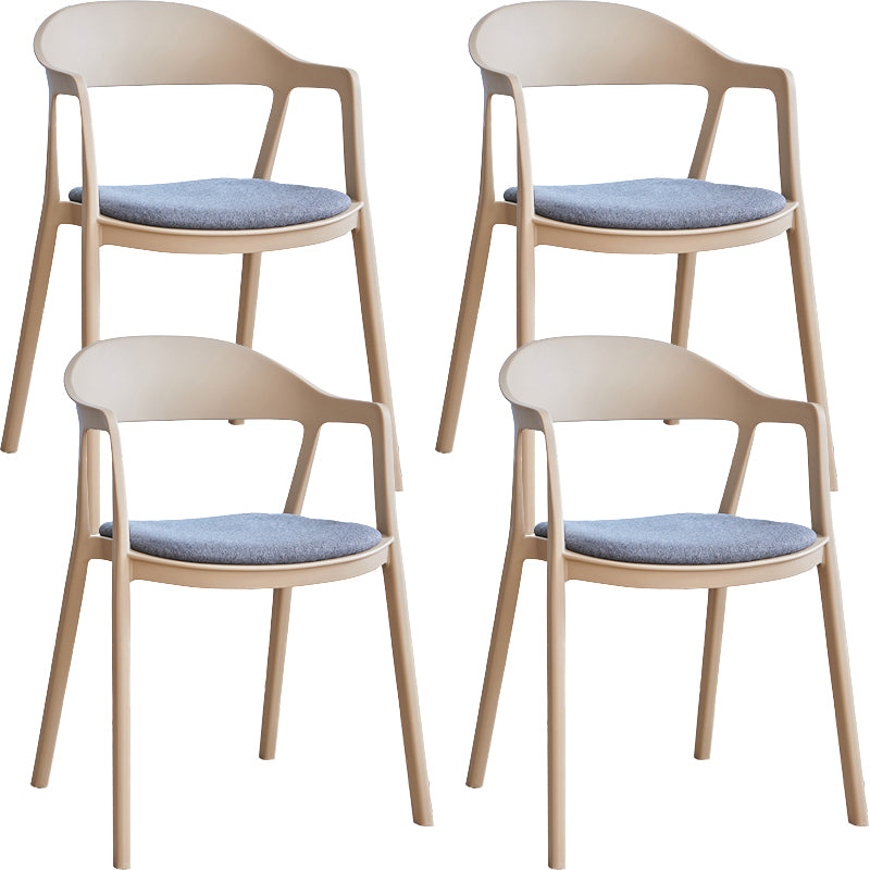 Nordic Style Matte Finish Plastic Armless Dining Chair for Home