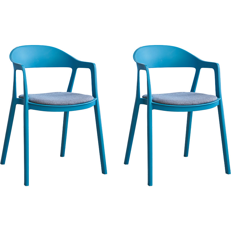 Nordic Style Matte Finish Plastic Armless Dining Chair for Home