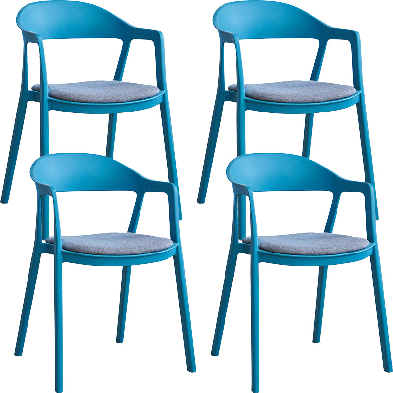 Nordic Style Matte Finish Plastic Armless Dining Chair for Home