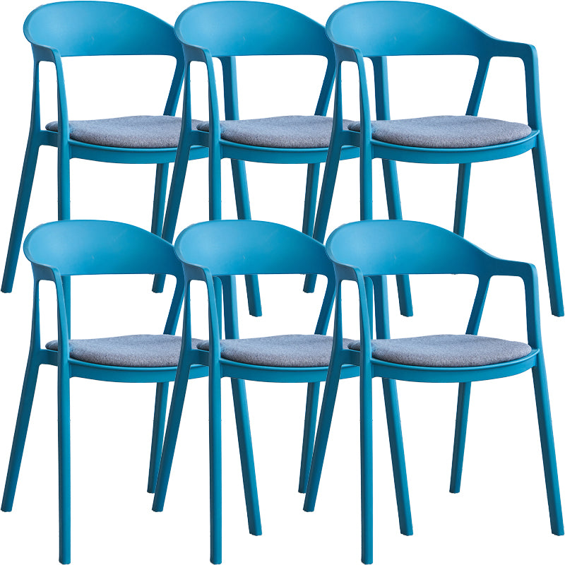 Nordic Style Matte Finish Plastic Armless Dining Chair for Home