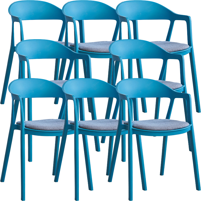 Nordic Style Matte Finish Plastic Armless Dining Chair for Home