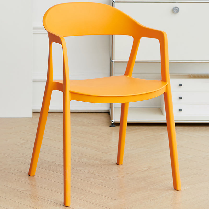 Nordic Style Matte Finish Plastic Armless Dining Chair for Home