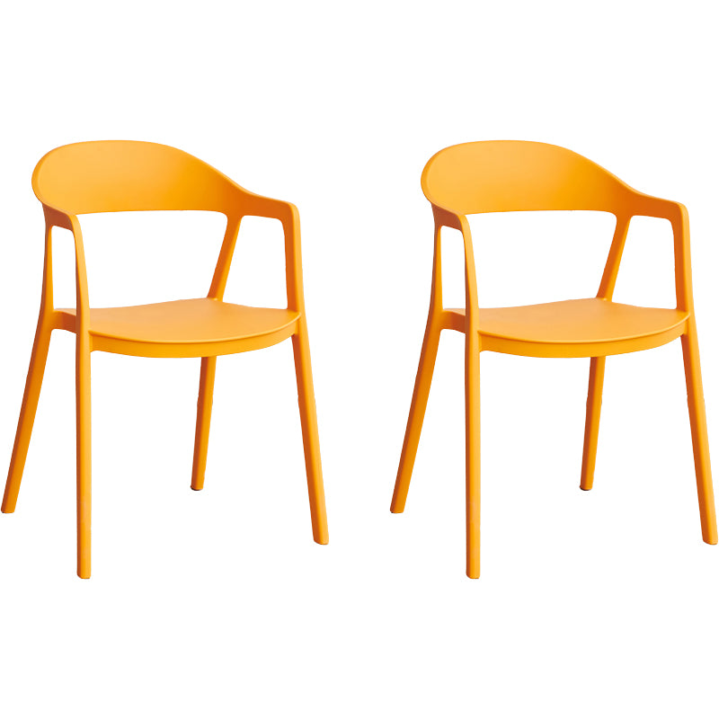 Nordic Style Matte Finish Plastic Armless Dining Chair for Home