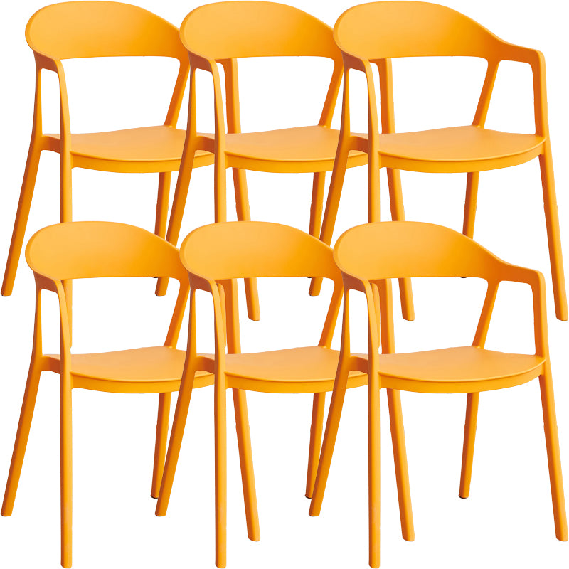Nordic Style Matte Finish Plastic Armless Dining Chair for Home
