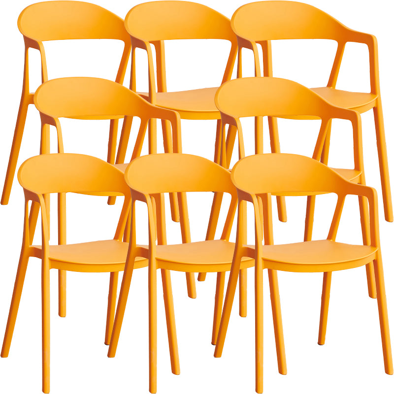 Nordic Style Matte Finish Plastic Armless Dining Chair for Home