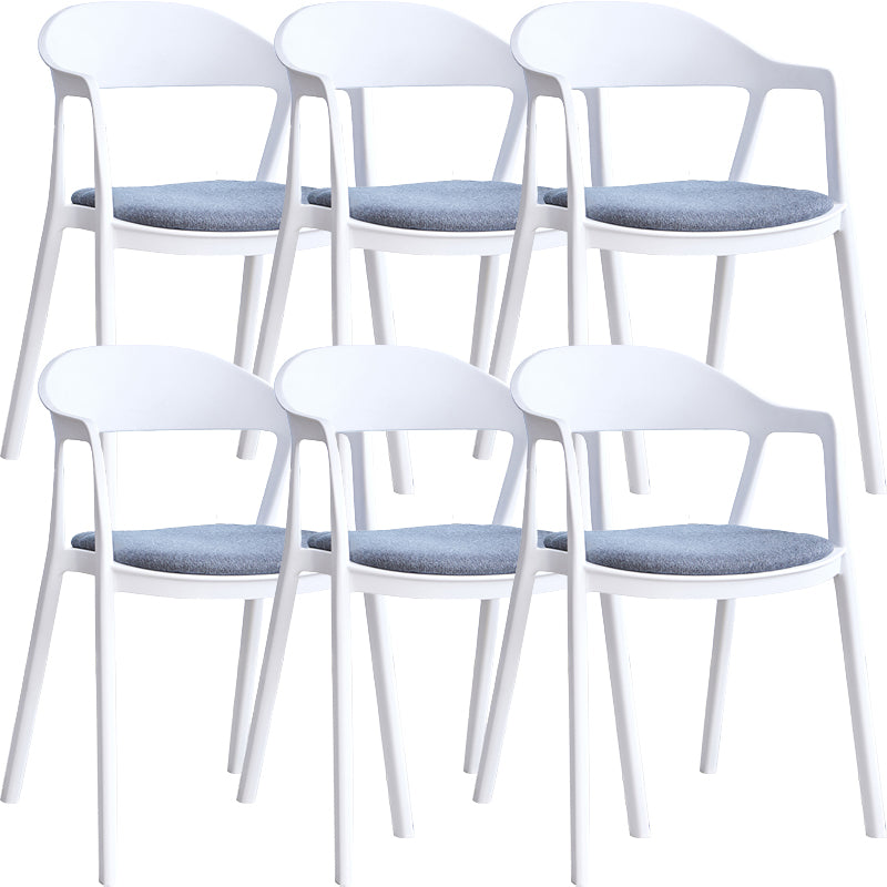Nordic Style Matte Finish Plastic Armless Dining Chair for Home
