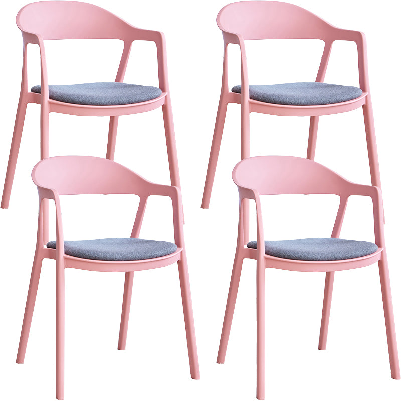 Nordic Style Matte Finish Plastic Armless Dining Chair for Home