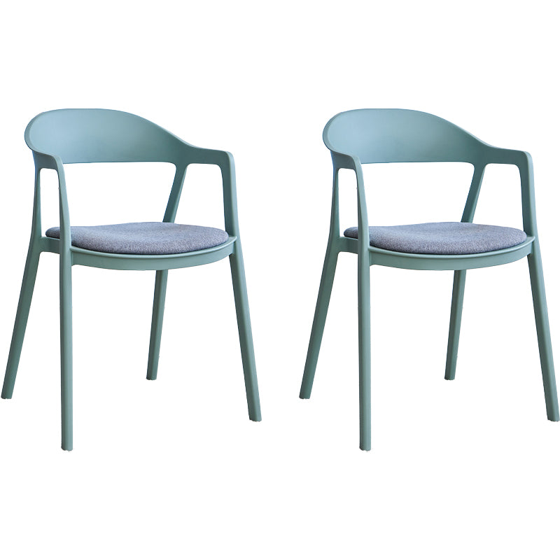 Nordic Style Matte Finish Plastic Armless Dining Chair for Home