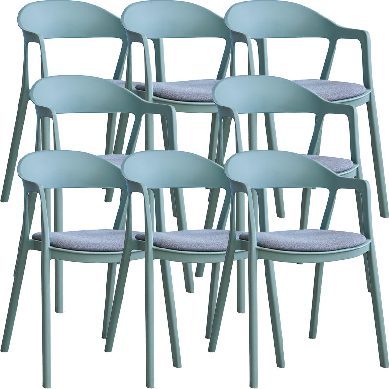 Nordic Style Matte Finish Plastic Armless Dining Chair for Home