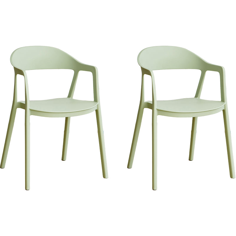 Nordic Style Matte Finish Plastic Armless Dining Chair for Home