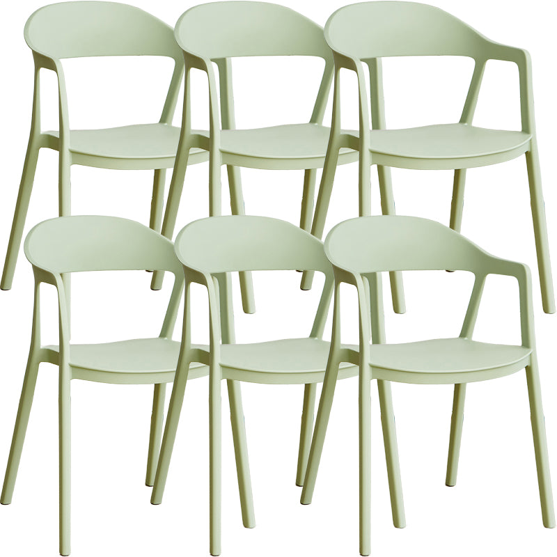 Nordic Style Matte Finish Plastic Armless Dining Chair for Home