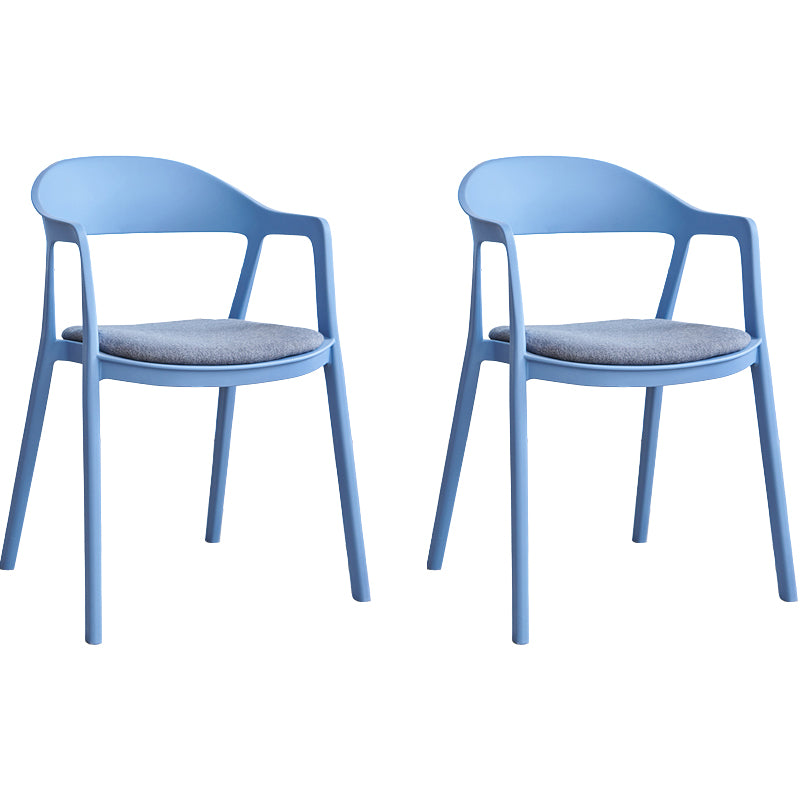 Nordic Style Matte Finish Plastic Armless Dining Chair for Home