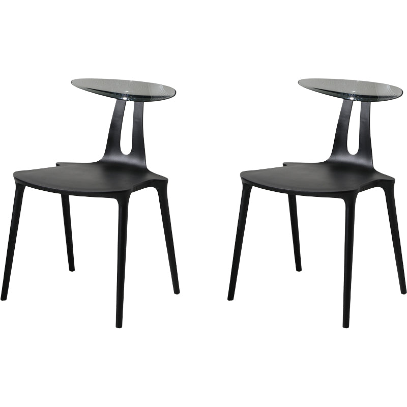 Contemporary Style Plastic Armless Dining Chair for Home Use