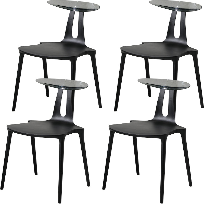 Contemporary Style Plastic Armless Dining Chair for Home Use