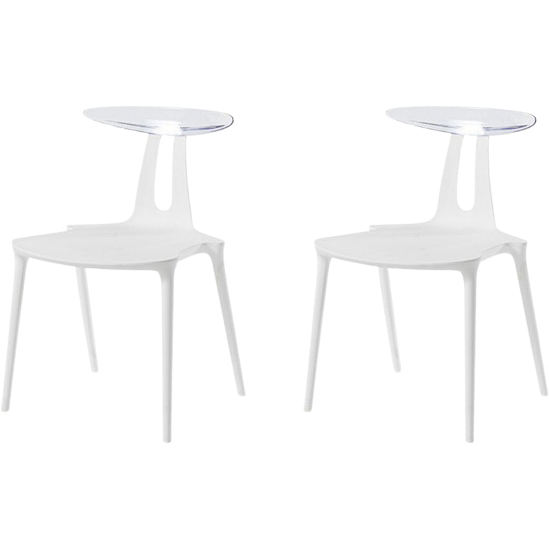 Contemporary Style Plastic Armless Dining Chair for Home Use
