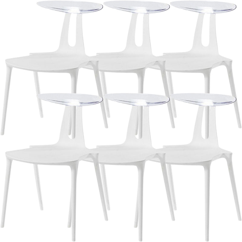 Contemporary Style Plastic Armless Dining Chair for Home Use