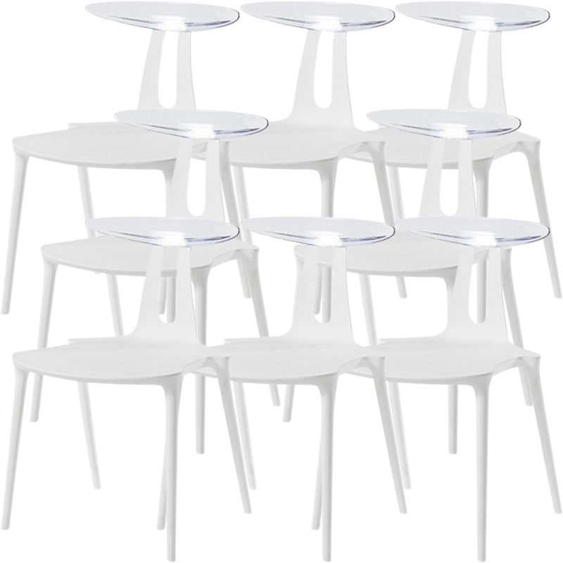 Contemporary Style Plastic Armless Dining Chair for Home Use