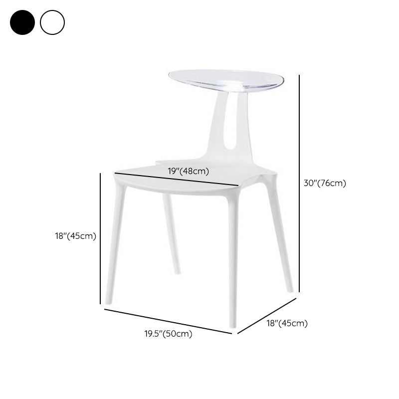 Contemporary Style Plastic Armless Dining Chair for Home Use