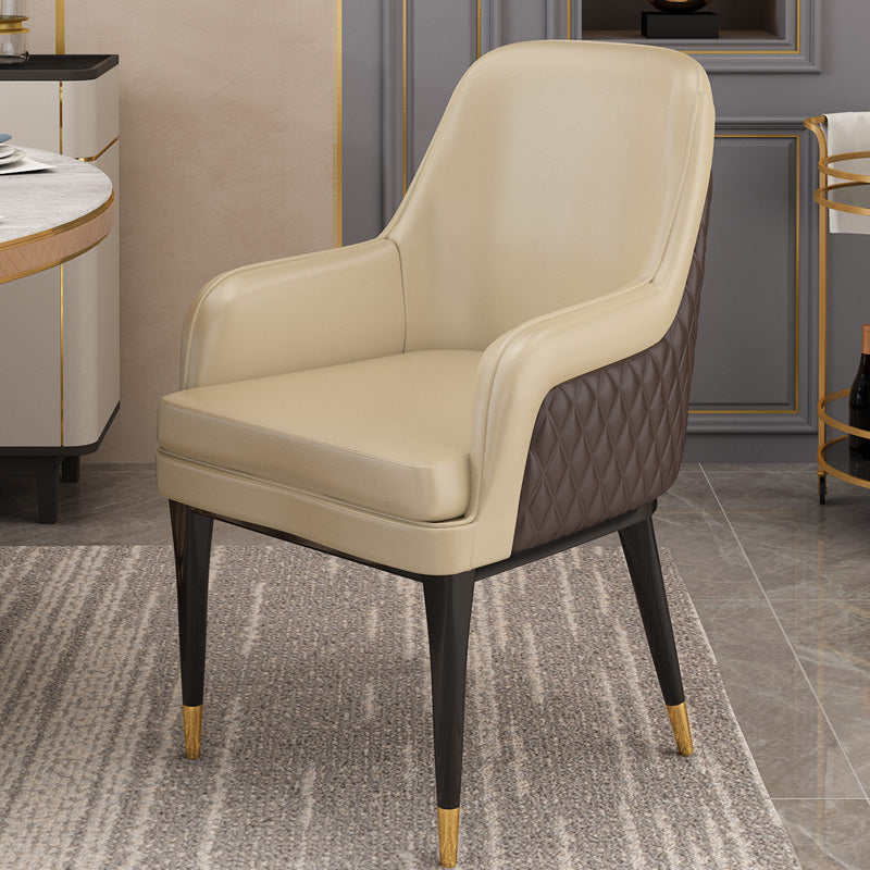 Luxury Style Metal Chair Solid Back Dining Kitchen Arm Chair for Dining Room