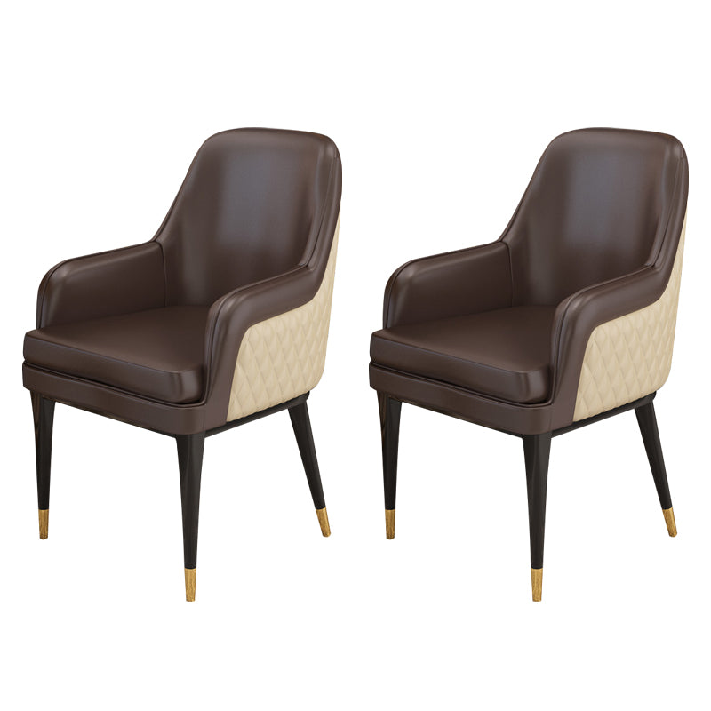 Luxury Style Metal Chair Solid Back Dining Kitchen Arm Chair for Dining Room