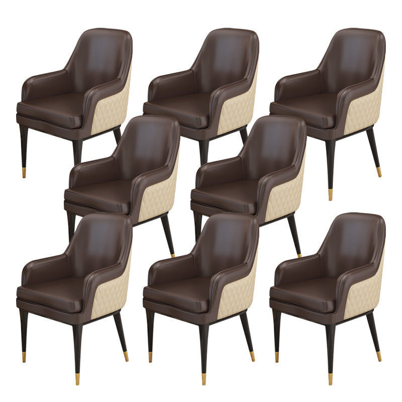 Luxury Style Metal Chair Solid Back Dining Kitchen Arm Chair for Dining Room