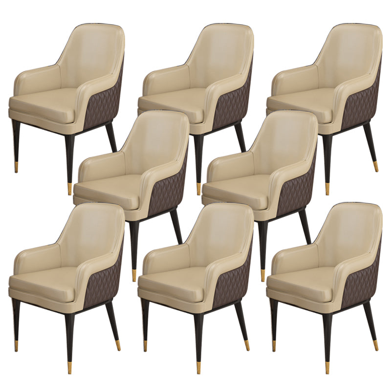 Luxury Style Metal Chair Solid Back Dining Kitchen Arm Chair for Dining Room