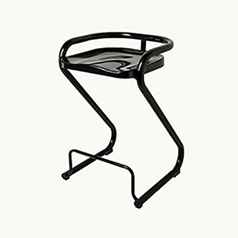 Modern Contoured Seat Low Back Armless Bar Stools with Metal Base