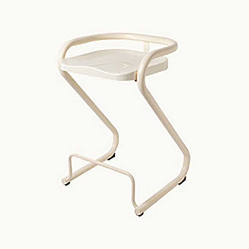 Modern Contoured Seat Low Back Armless Bar Stools with Metal Base