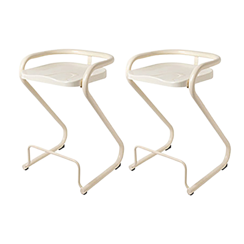 Modern Contoured Seat Low Back Armless Bar Stools with Metal Base