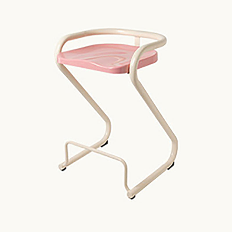 Modern Contoured Seat Low Back Armless Bar Stools with Metal Base