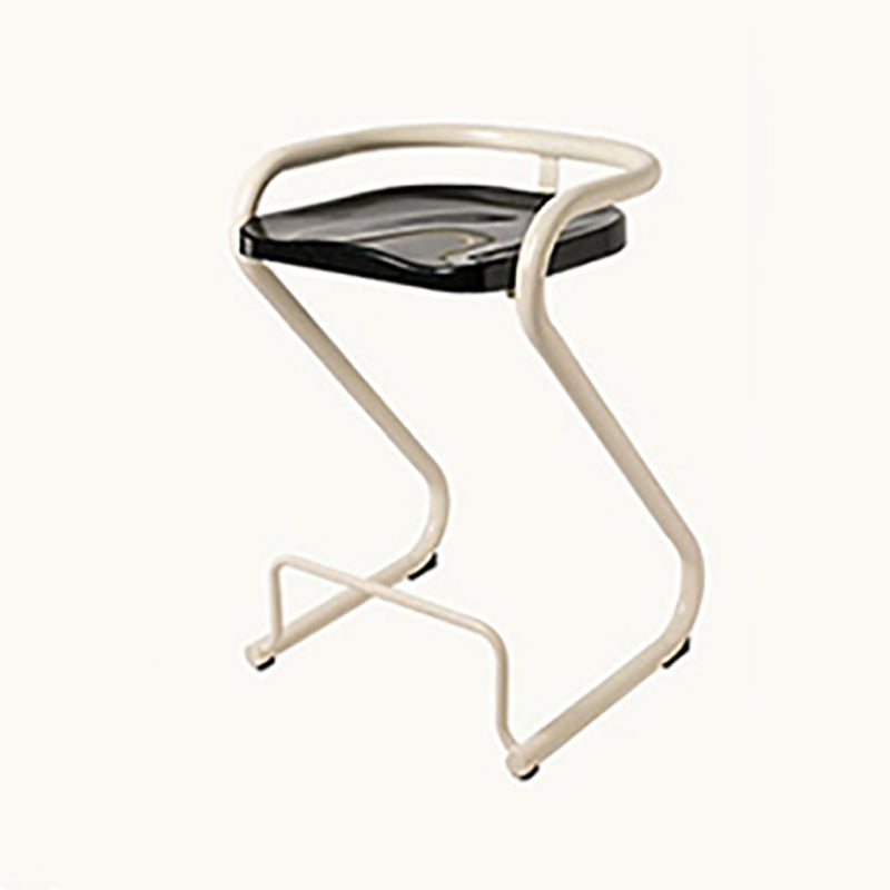 Modern Contoured Seat Low Back Armless Bar Stools with Metal Base
