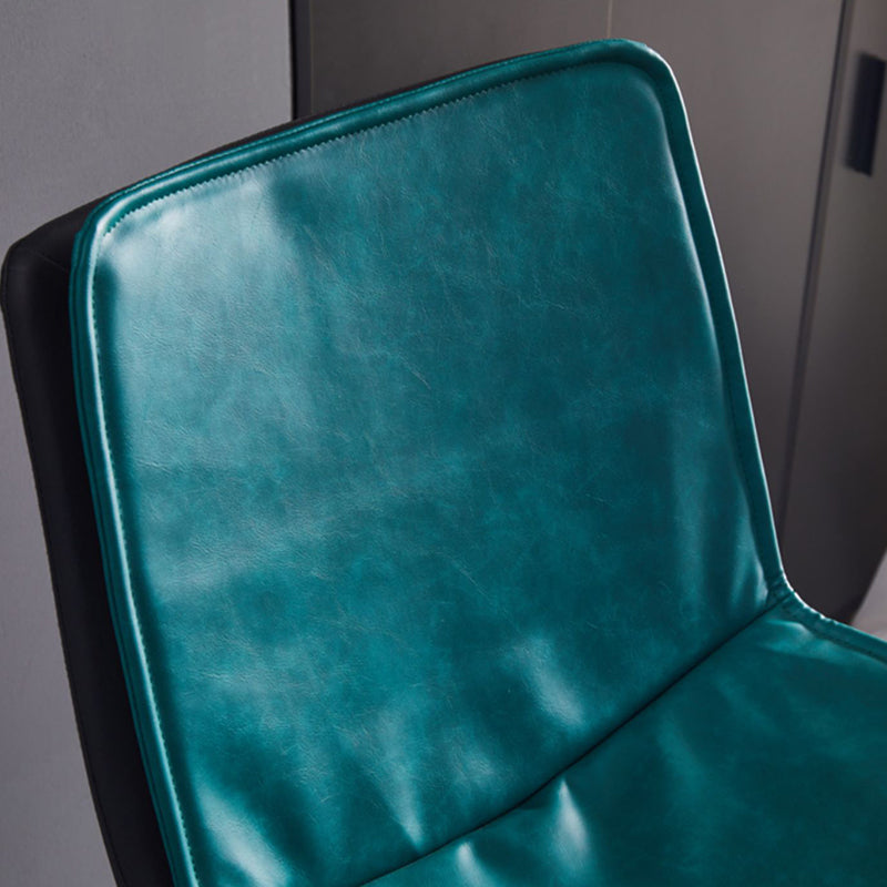 Modern Upholstered Low Back Armless Bar Stools with Metal Base