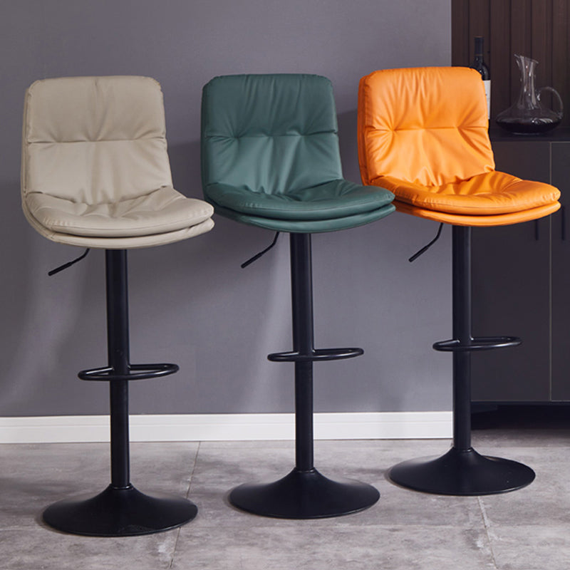 Contemporary Adjustable Height Swivel Backrest Bar Stool with Footrest