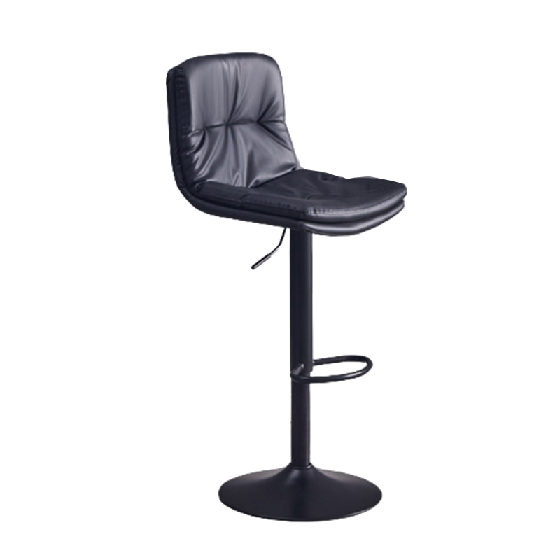 Contemporary Adjustable Height Swivel Backrest Bar Stool with Footrest