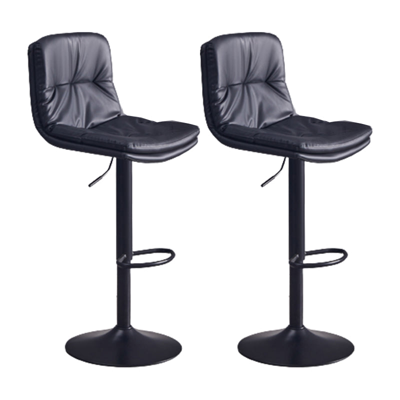 Contemporary Adjustable Height Swivel Backrest Bar Stool with Footrest