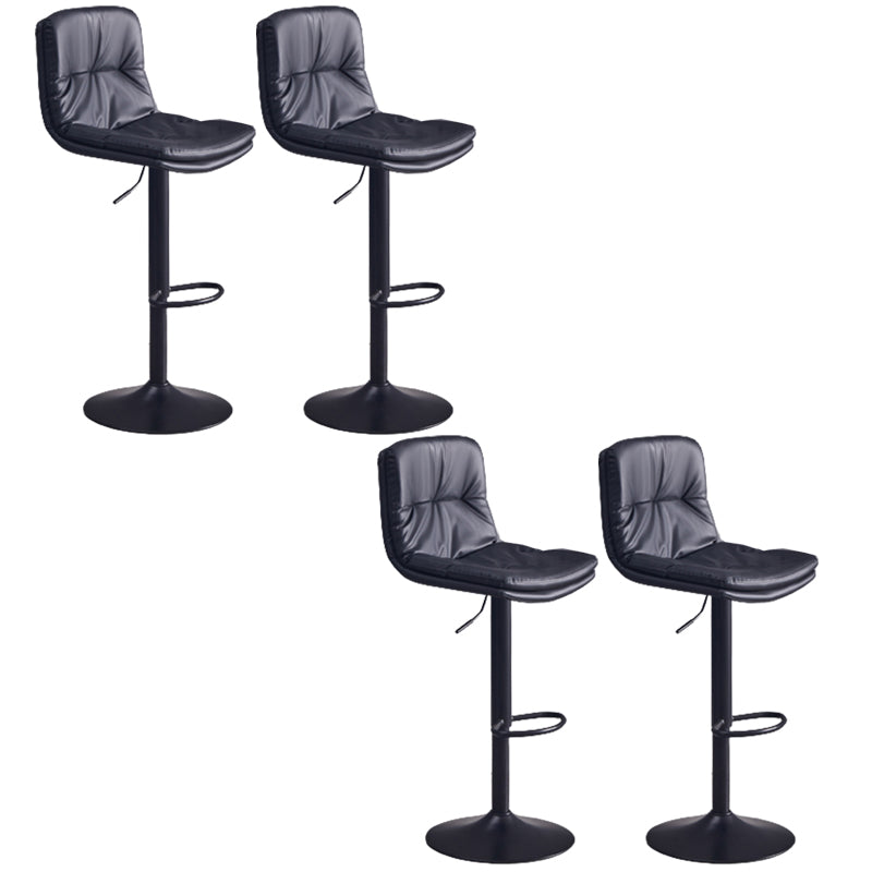 Contemporary Adjustable Height Swivel Backrest Bar Stool with Footrest