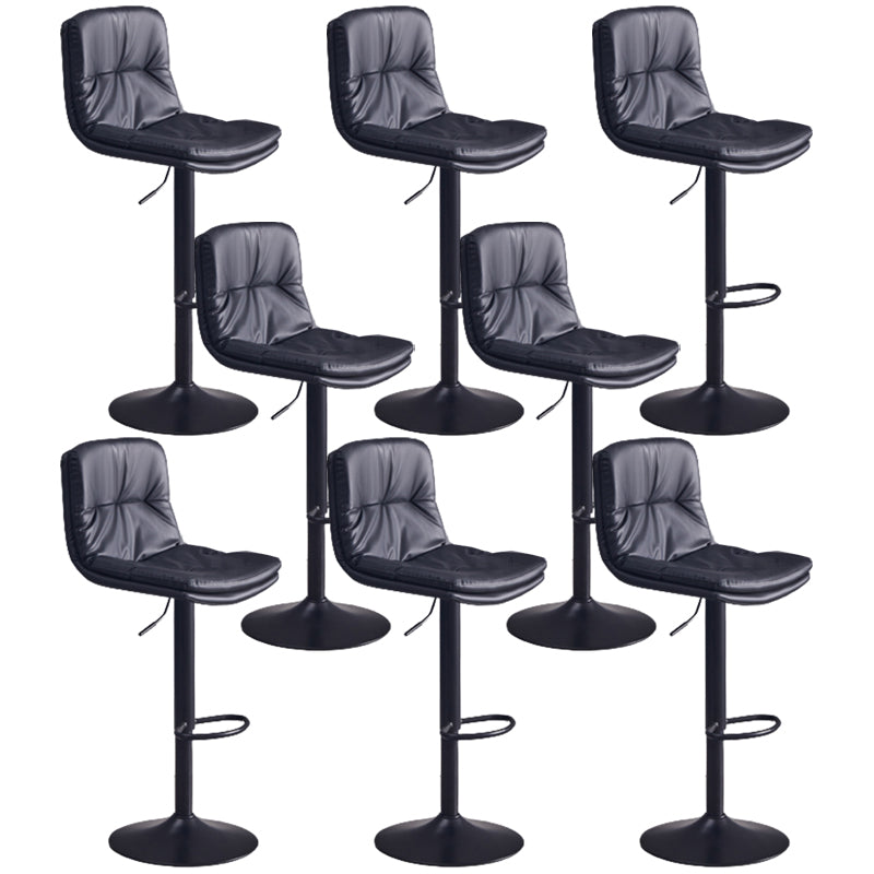 Contemporary Adjustable Height Swivel Backrest Bar Stool with Footrest