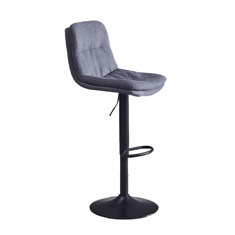Contemporary Adjustable Height Swivel Backrest Bar Stool with Footrest