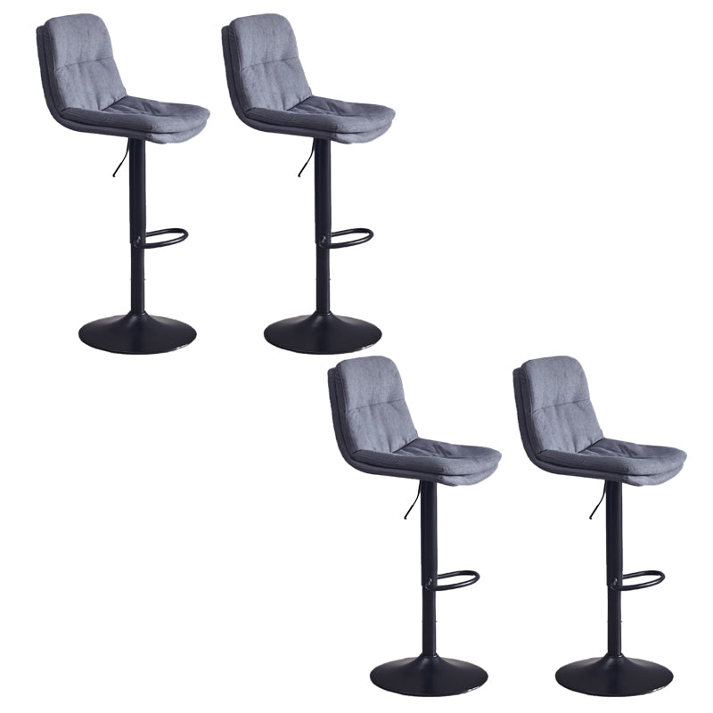 Contemporary Adjustable Height Swivel Backrest Bar Stool with Footrest