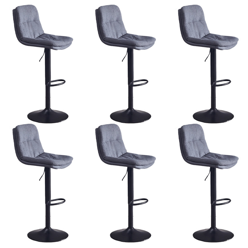 Contemporary Adjustable Height Swivel Backrest Bar Stool with Footrest