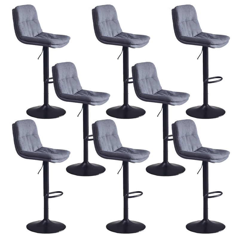 Contemporary Adjustable Height Swivel Backrest Bar Stool with Footrest