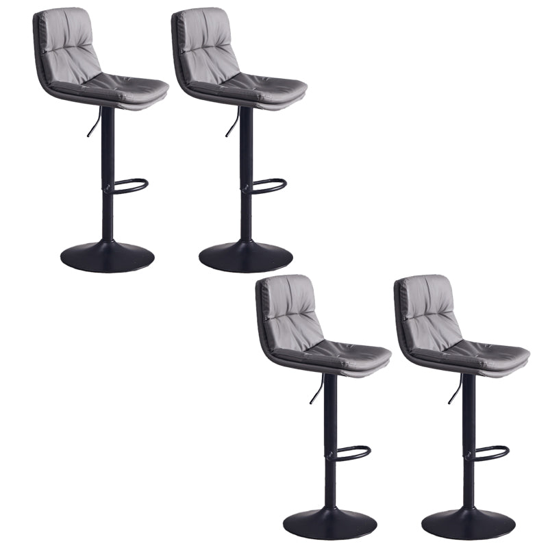 Contemporary Adjustable Height Swivel Backrest Bar Stool with Footrest