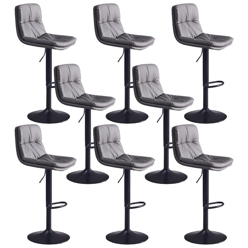 Contemporary Adjustable Height Swivel Backrest Bar Stool with Footrest