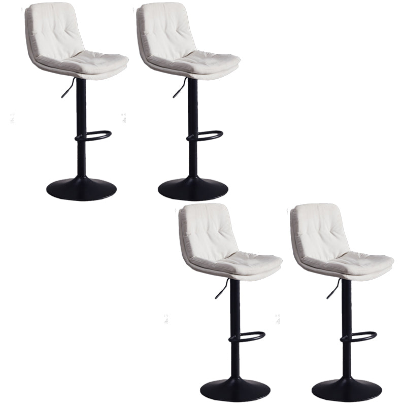 Contemporary Adjustable Height Swivel Backrest Bar Stool with Footrest